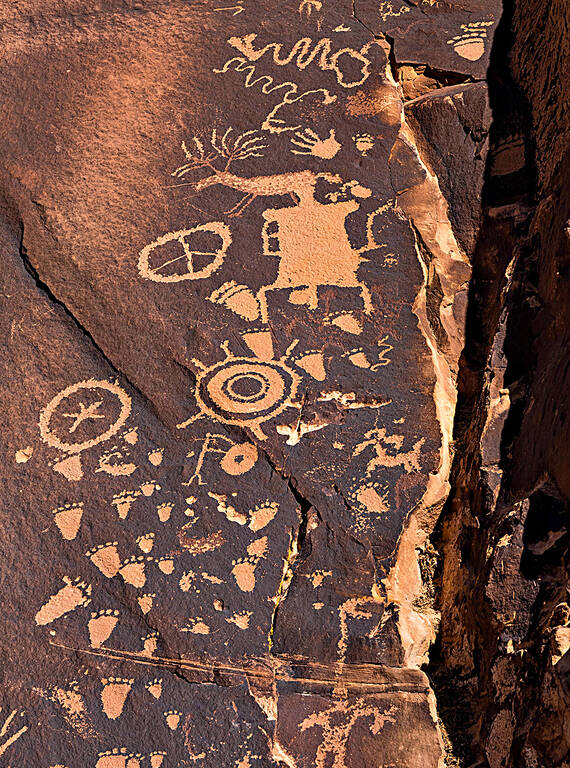<p>Petroglyphs at Newspaper Rock in Bears Ears.</p>
